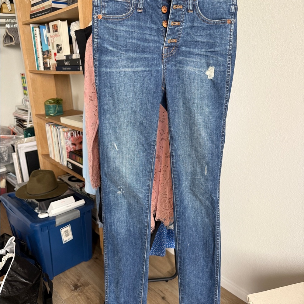 Madewell Distressed Blue Skinny Jeans